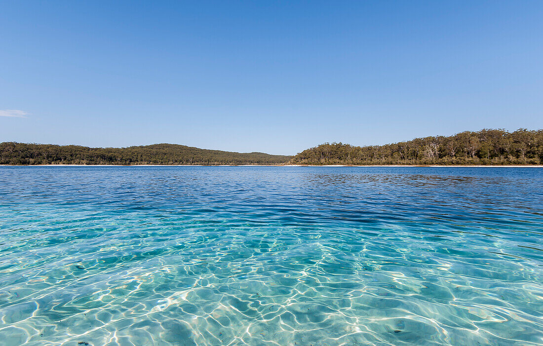 Unberührtes Wasser des Lake McKenzie auf Fraser Island, Queensland, Australien