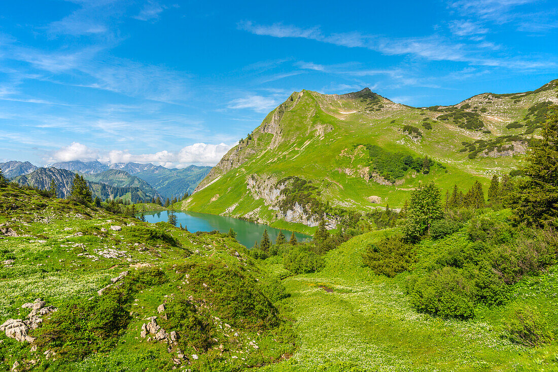 Seealpsee and Seeöpfel, 1919m, Allgäu Alps, Allgäu, Bavaria, Germany, Europe