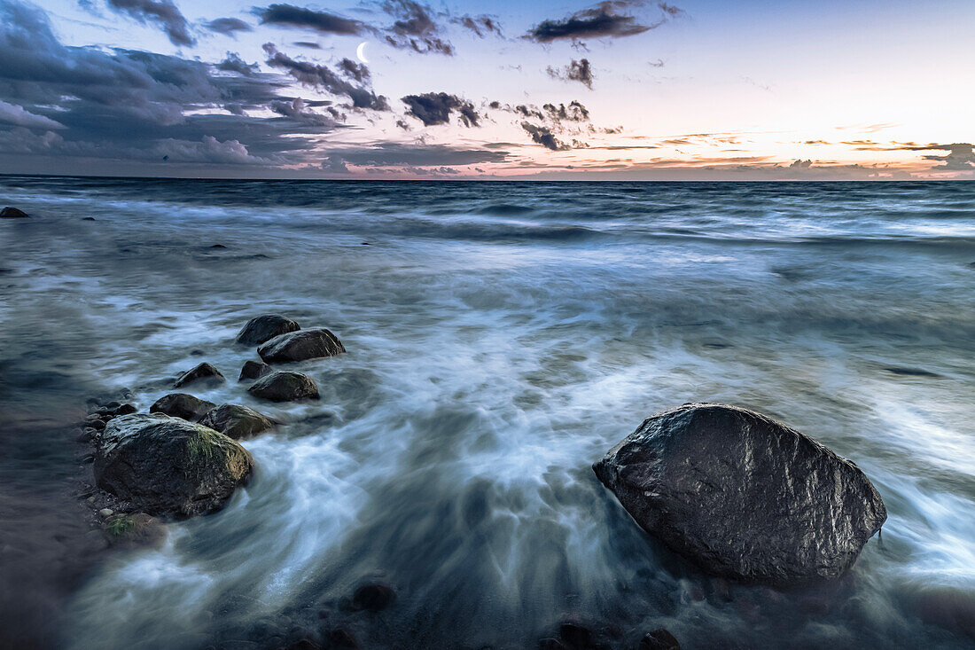 Coastal landscape and sea view, Baltic Sea, Western Pomerania Lagoon Area National Park, Fischland-Darß-Zingst, Mecklenburg-West Pomerania, Germany