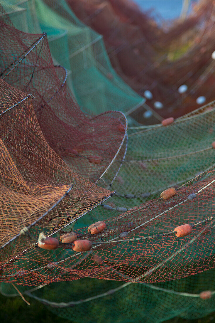 Fishing nets in detail.
