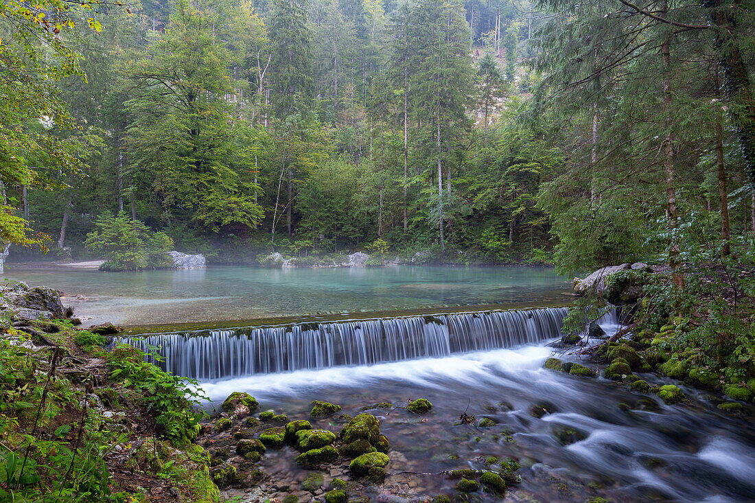 Kleine Kaskade am Waldsee in Kamnik, Slowenien. Slap Orglice.