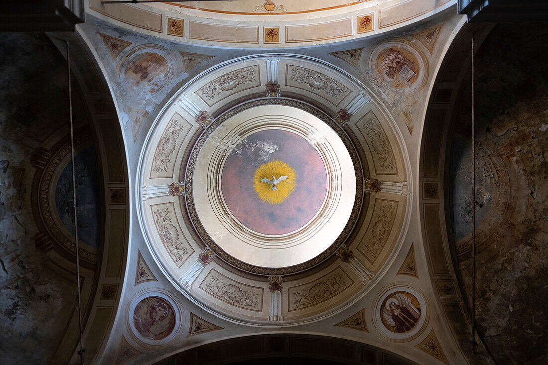 Interior shot of a small chapel in Casalmaggiore, Cremona province, Italy, Europe
