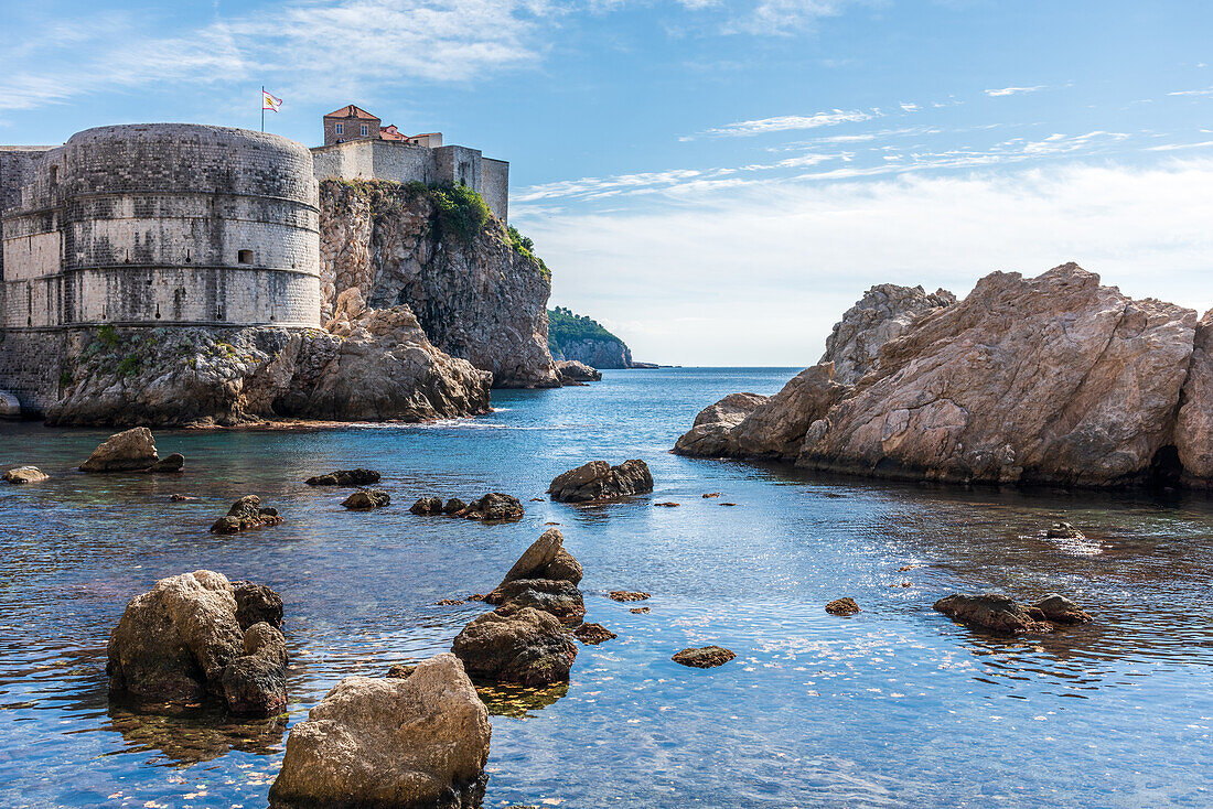 Blick vom Meer auf Dubrovnik, Kroatien