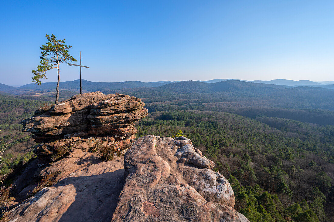 The Rötzenfels near Gossenweiler-Stein, Wasgau, Palatinate Forest, Rhineland-Palatinate, Germany