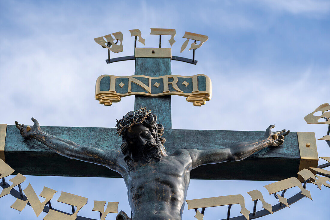 Jesus am Kreuz, Kalvarienberg, Karlsbrücke, Prag, Tschechien