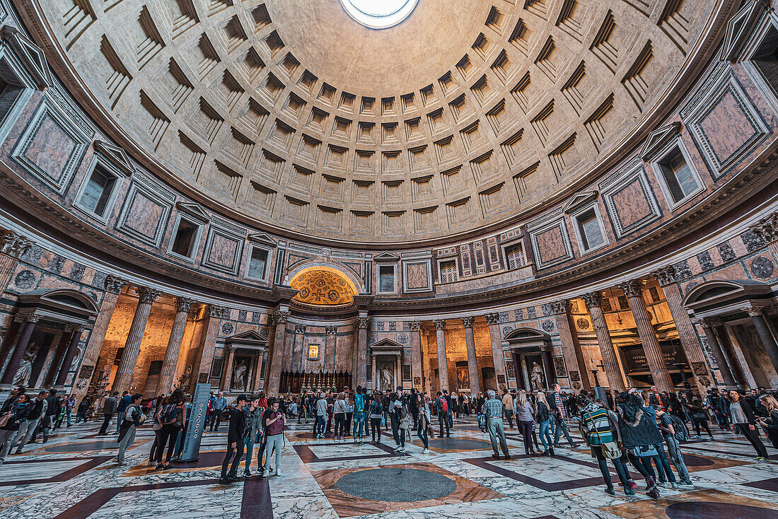 Pantheon from inside, Rome, Lazio, Italy, Europe