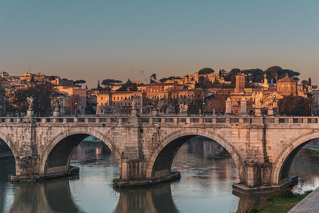 View of Ponte Vittorio Emanuele II, Rome, Lazio, Italy, Europe