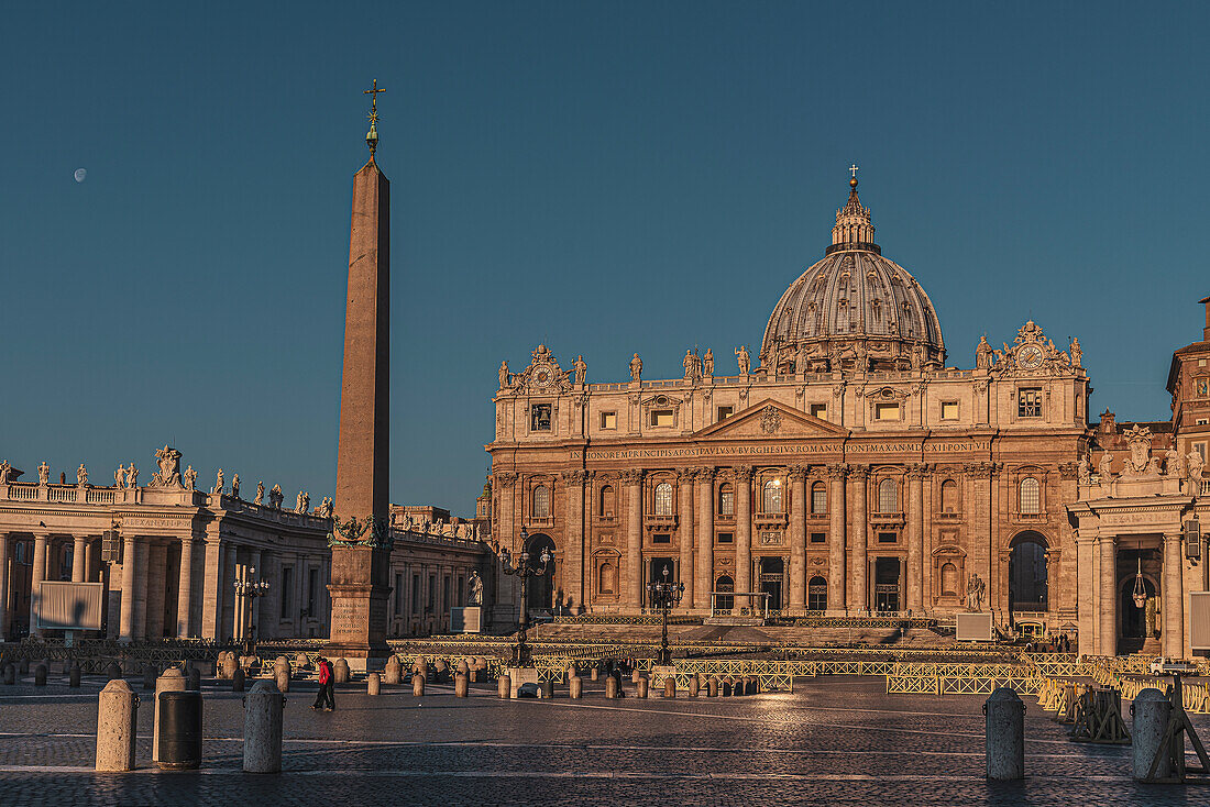 St. Peter's Basilica and Vatican Obelisk, Rome, Lazio, Italy, Europe