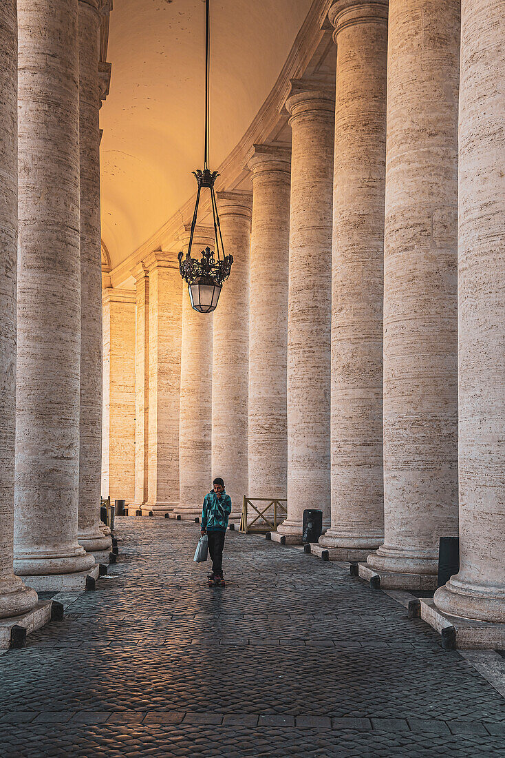 Colonnade at St. Peter's Basilica, Rome, Lazio, Italy, Europe