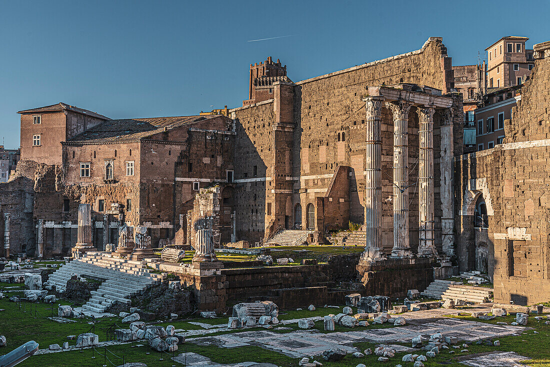 Überreste des Mars Ultor Tempels des Augustusforum, Rom, Latium, Italien, Europa