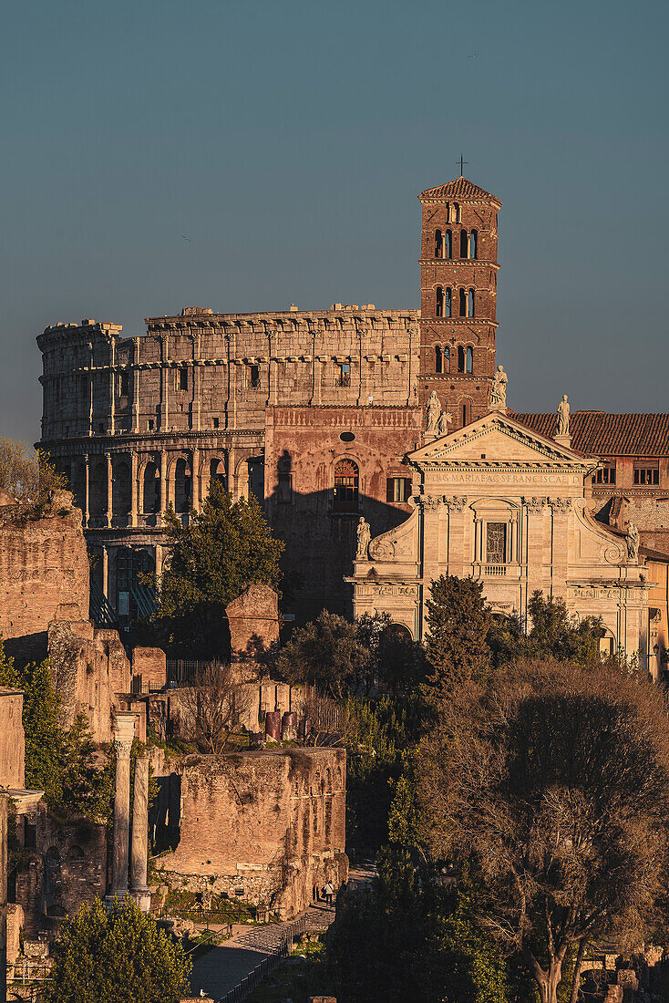 View of Ancient Forum from Capitoline Hill, Rome, Lazio, Italy, Europe