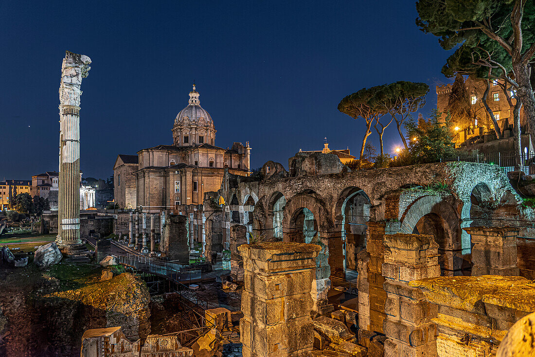 Blick auf Antikes Forum, Rom, Latium, Italien, Europa