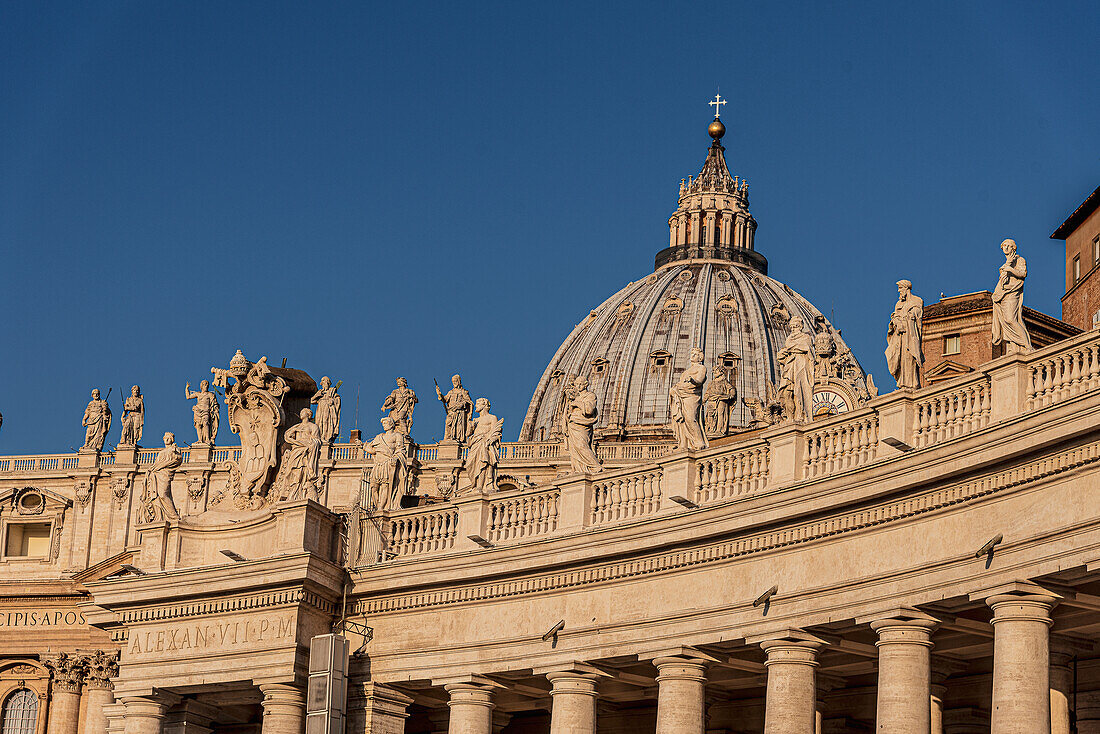 Colonnade at St. Peter's Basilica, Rome, Lazio, Italy, Europe