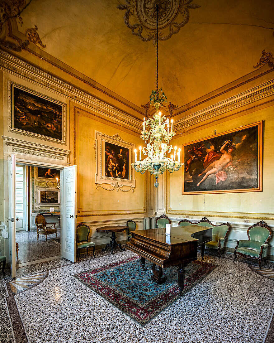 Music hall in Villa Durazzo in Santa Margherita Ligure, Province of Genoa, Liguria, Riviera Levante, Italy