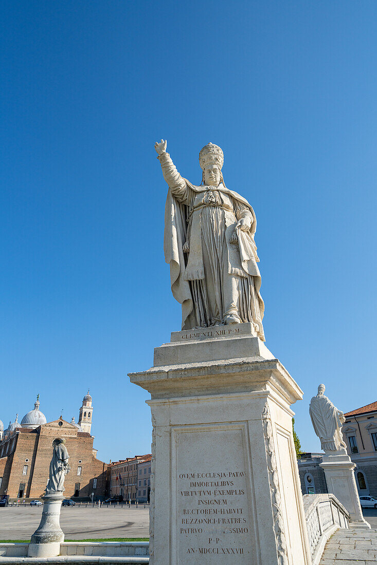 Statue of Pope Clemente at Prato della Valle in Padua, Italy.