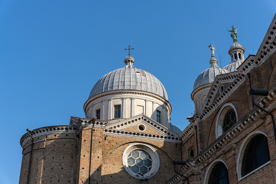 Exterior view of Santa Giustina Abbey Church in Padua, Italy.