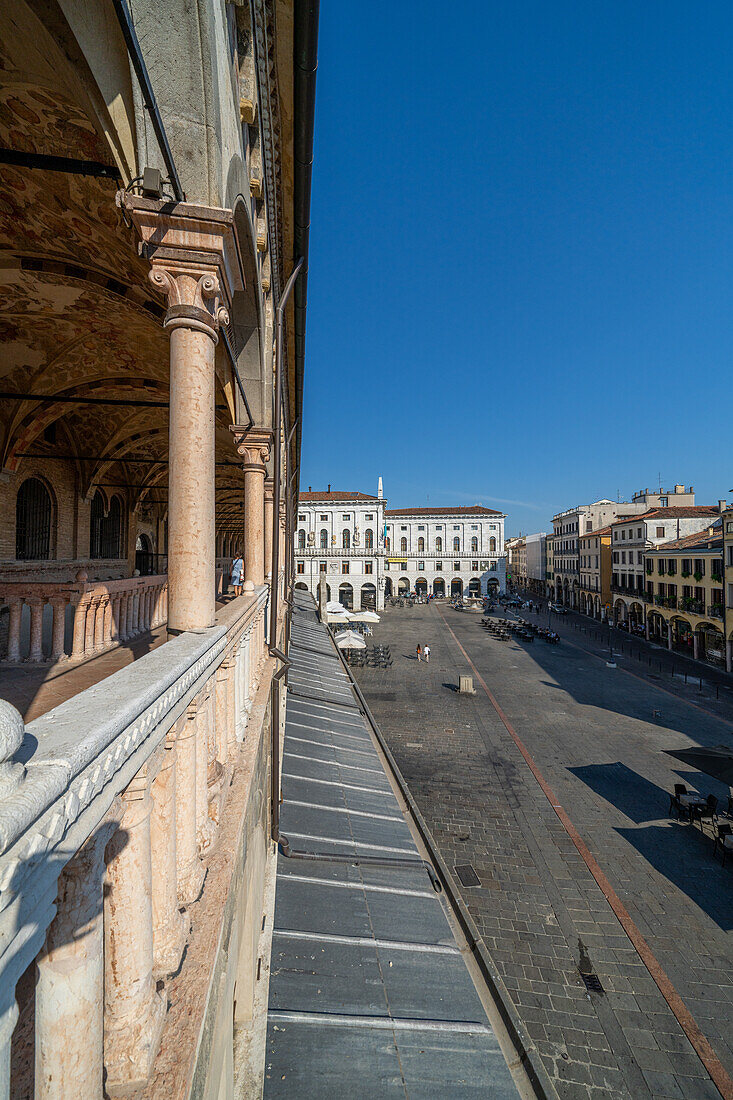 Arcades on the upper floor of the Palazzo della Ragione in Padua, Italy.