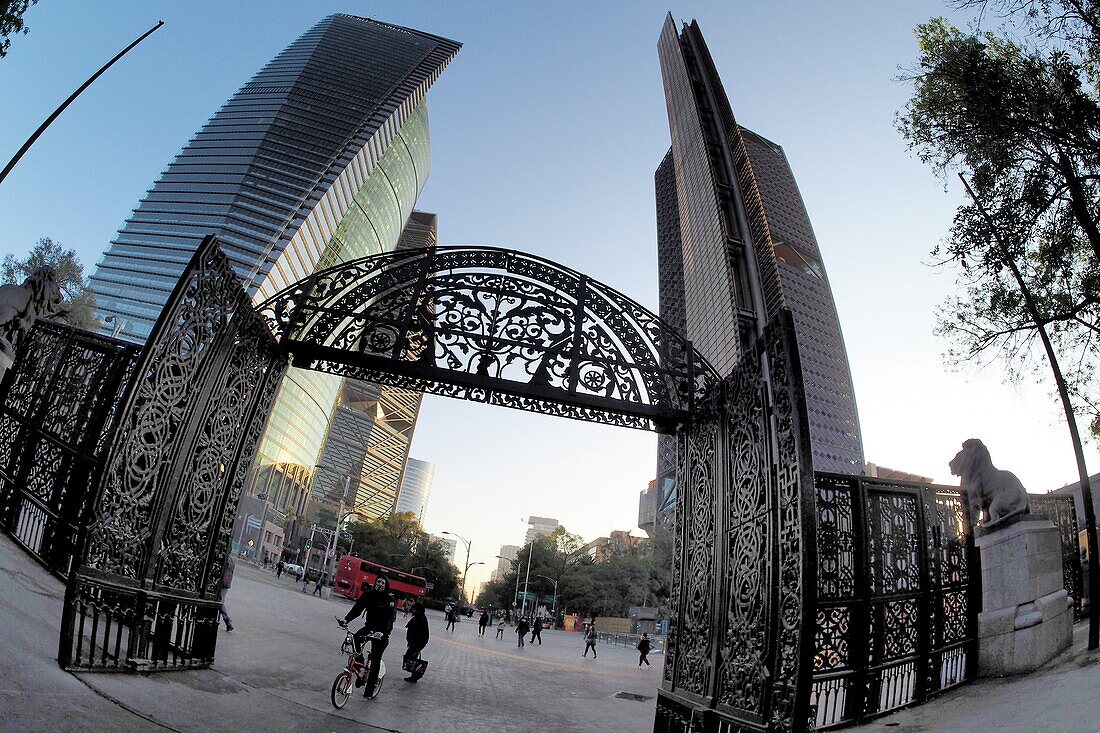 View of the skyscrapers of Paseo de la Reforma, Mexico City, Mexico