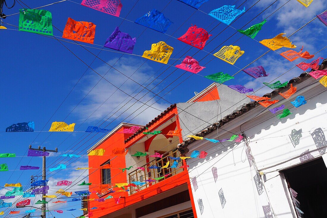 Gasse in Chiapa de Corzo bei Tuxtla Gutieres, Chiapas, Mexiko