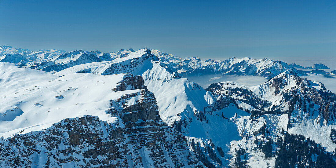 Damülser Mittagsspitze, 2095m, Bregenzerwald Mountains, Vorarlberg, Austria, Europe