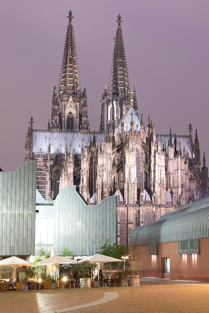 Heinrich-Böll-Platz, Museum Ludwig and Cologne Cathedral, Cologne, North Rhine-Westphalia, Germany, Europe