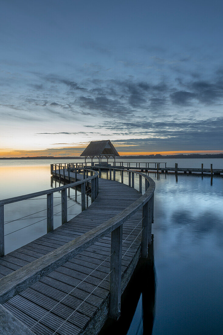 Jetty at Hemmelsdorfer See, Timmendorfer Strand, Schleswig-Holstein, Germany.