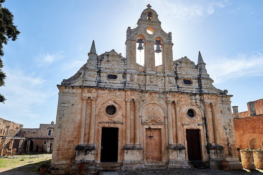Historisches orthodoxes Kloster Arkadi und Kirche aus dem 16. Jh., Arkadi, Kreta, Griechenland, Europa