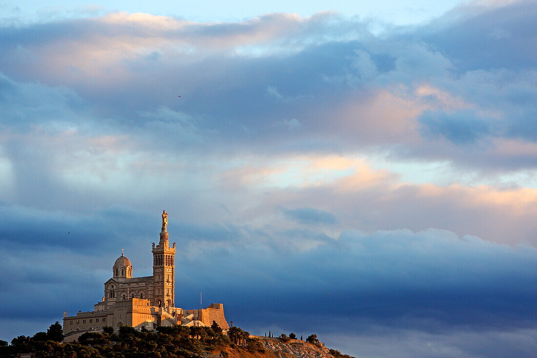 Sanctuary of Notre-Dame-de-la-Garde, Marseille, Bouches-du-Rhone, Provence-Alpes-Cote d'Azur, France