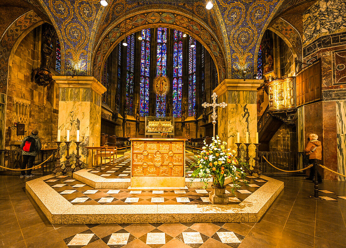 Altar room in Aachen Cathedral, Aachen, North Rhine-Westphalia, Germany