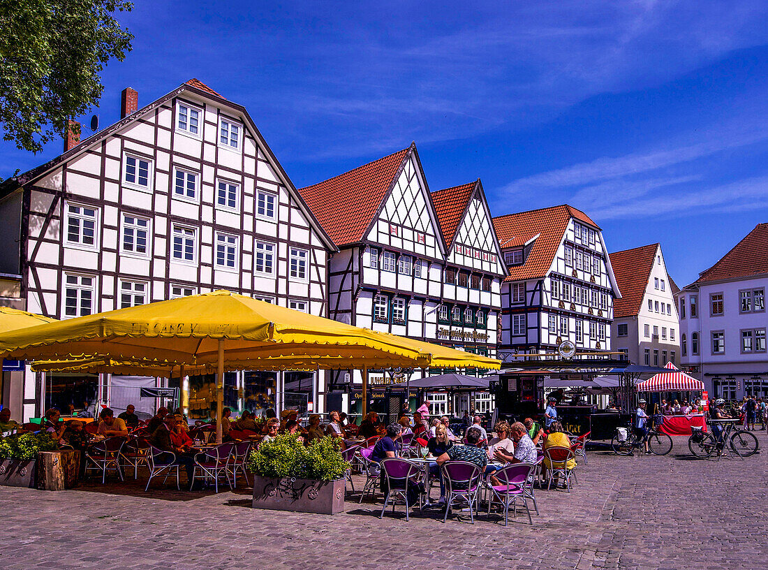 At the market square in Soest, North Rhine-Westphalia, Germany