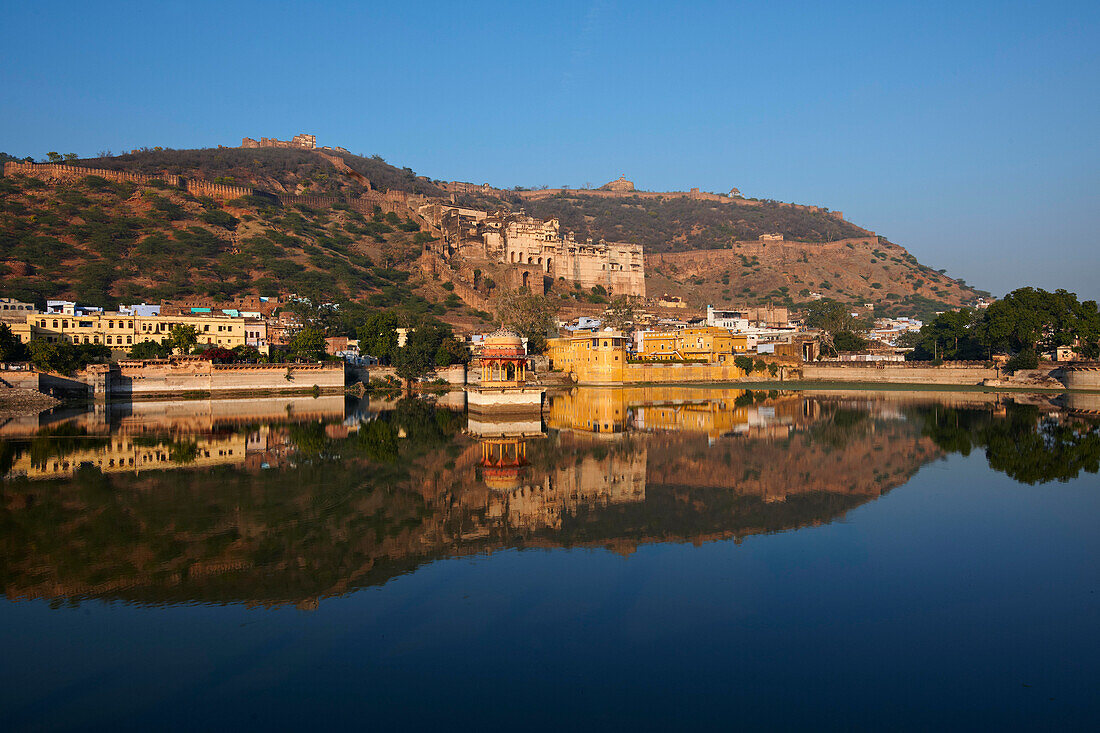 Bundi Garh Palace und Reflexion, Rajasthan, Indien