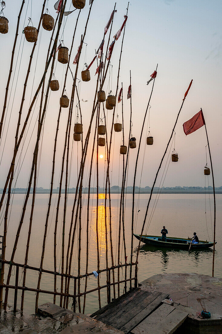 Gebetskörbe, Varanasi, Indien,