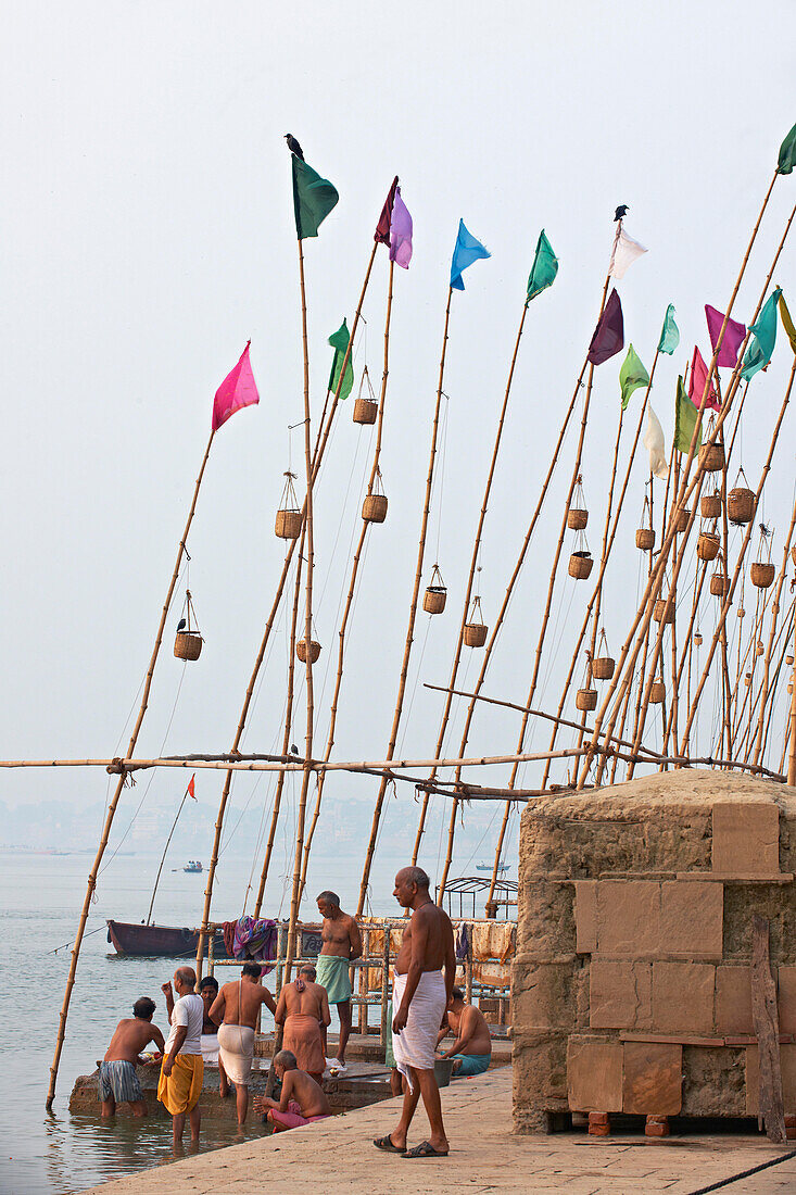 Prayer baskets, Varanasi, India,