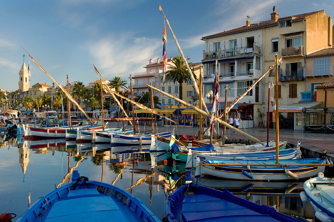Fishing boats in Sanary Harbour, Sanary sur Mer, Var , south of France at sunris