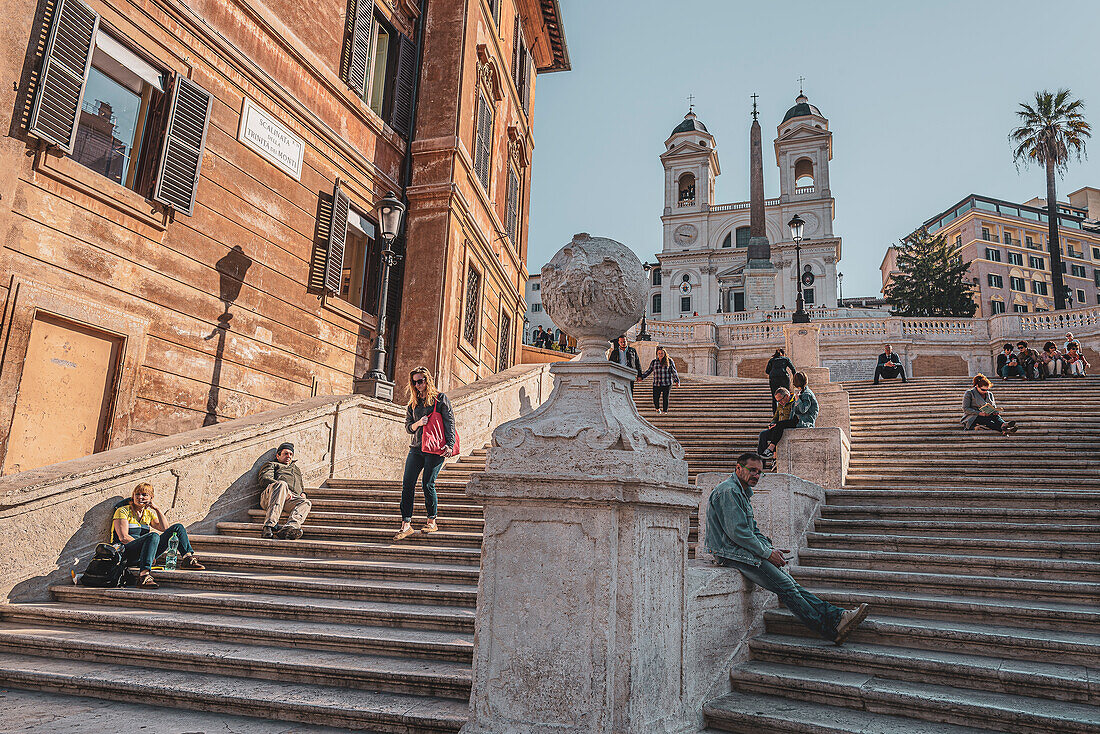 People at the Spanish Steps, Rome, Lazio, Italy, Europe