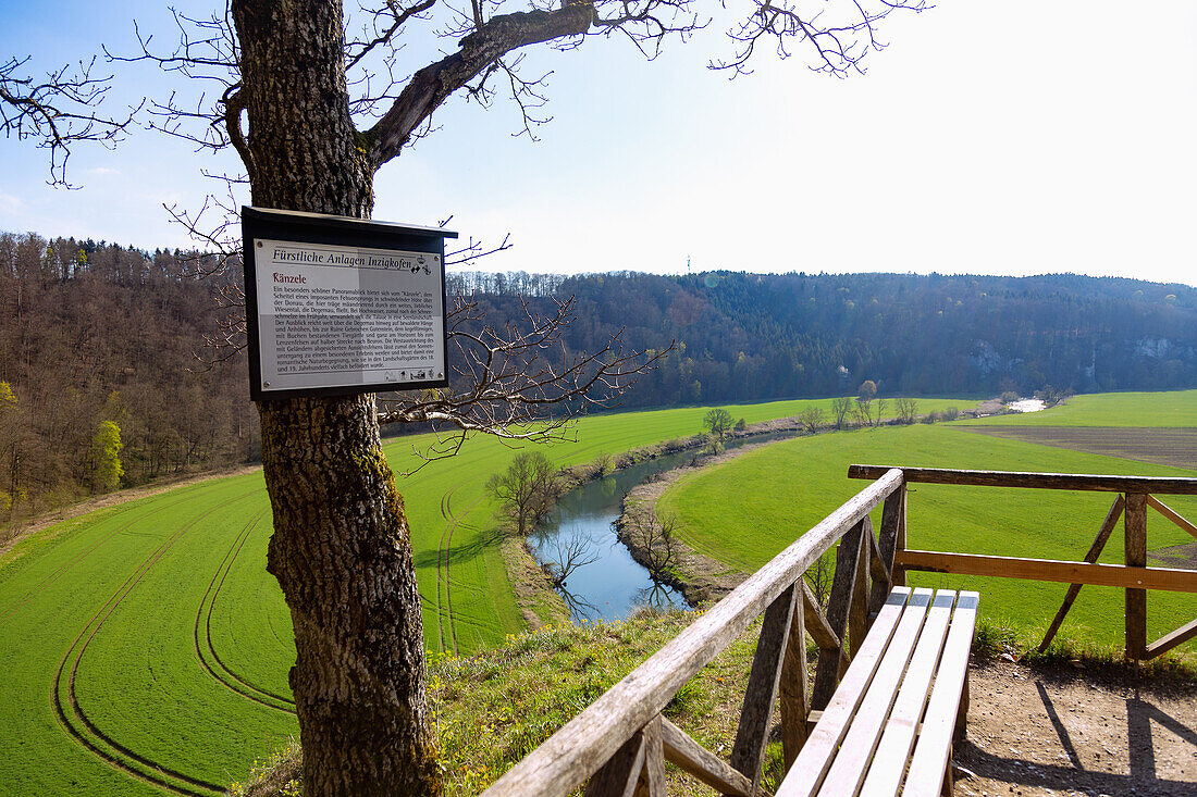 Inzigkofen, viewpoint Känzele in the Princely Park Inzigkofen, in the Swabian Jura, Baden-Württemberg, Germany
