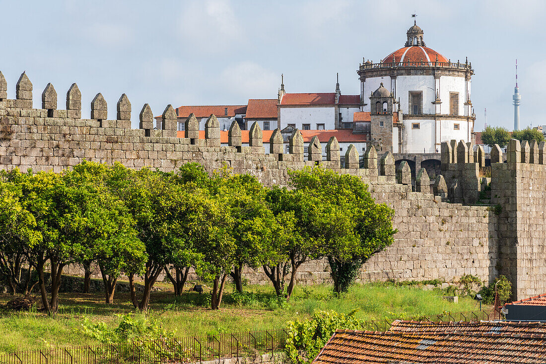 Fortification Wall and Monastery of Mosteiro da Serra do Pilar in Porto, Portugal
