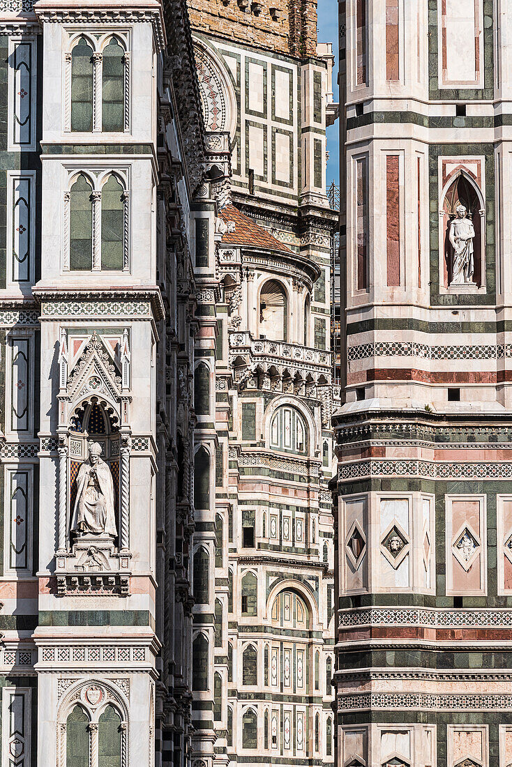 Fassade des Doms, Duomo Santa Maria del Fiore, Dom, Kathedrale, Florenz, Toskana, Italien, Europa