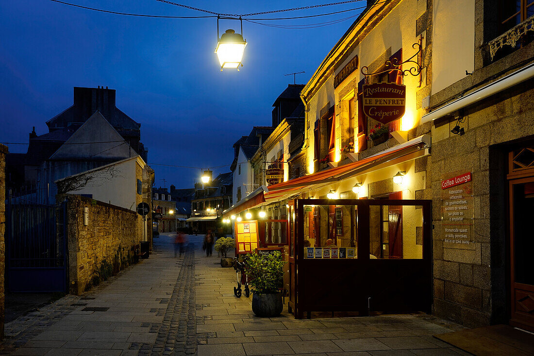 Night time in the Ville Close, Concarneau, Brittany, France