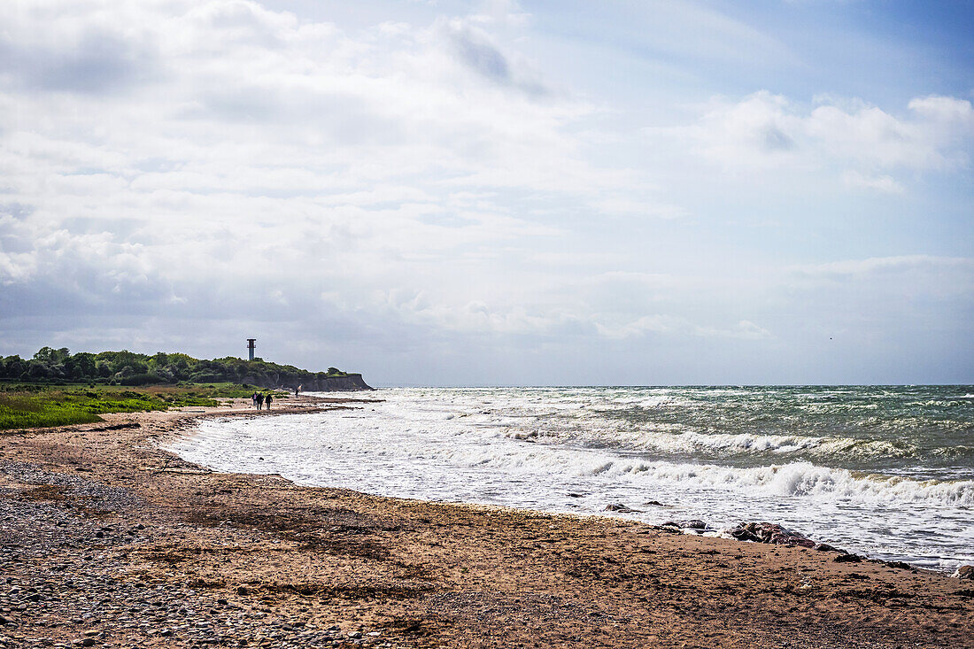 View of the Heiligenhafen lighthouse in stormy weather, Heiligenhafen, Baltic Sea, Ostholstein, Schleswig-Holstein, Germany