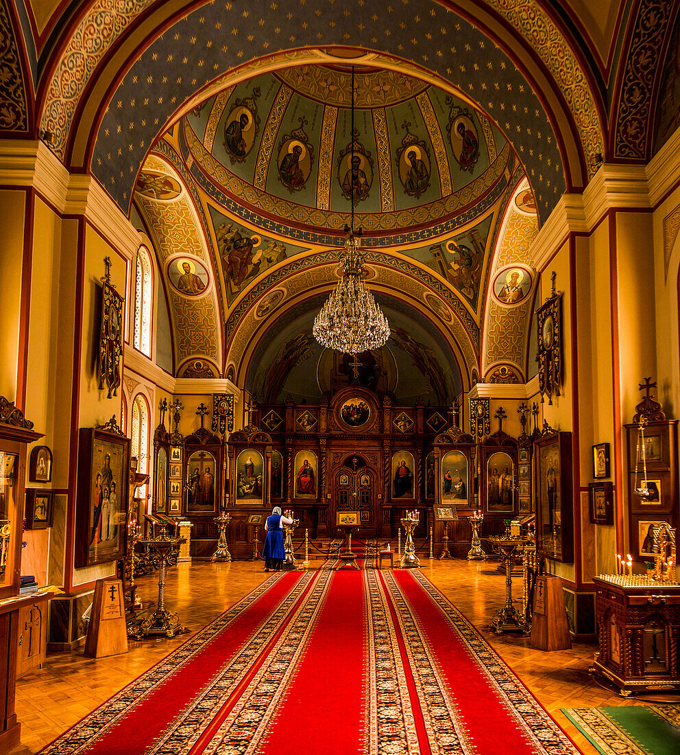 Interior of the Russian Orthodox Church of St. Peter and Paul in the west end of Karlovy Vary (Karlovy Vary), Czech Republic