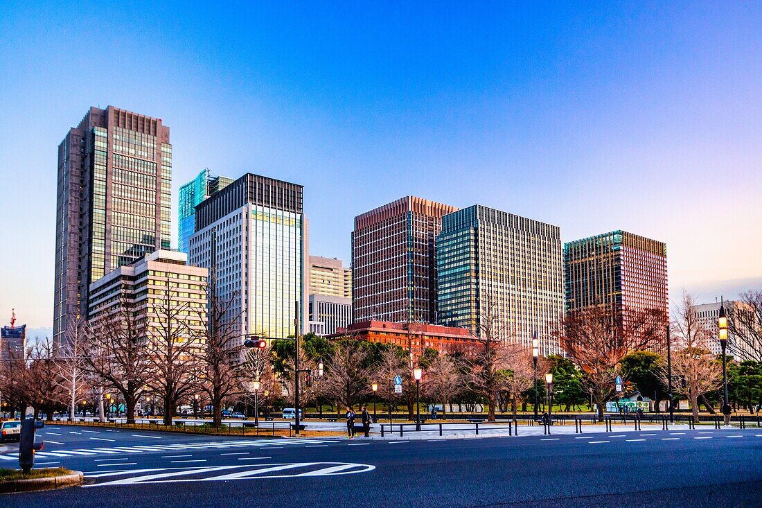 Japan,Tokyo City,Marunouchi District Skyline.