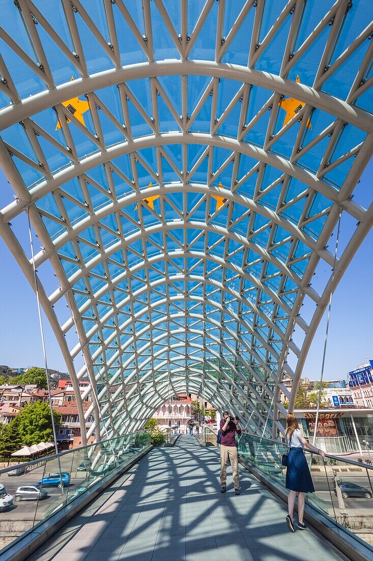 Georgia,Tbilisi,Peace Bridge,morning.