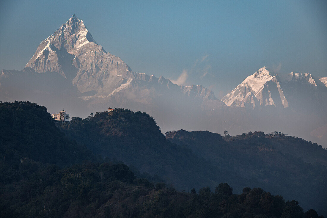 Machapuchare Mountain near Pokhara, Kaski, Nepal, Himalayas, Asia