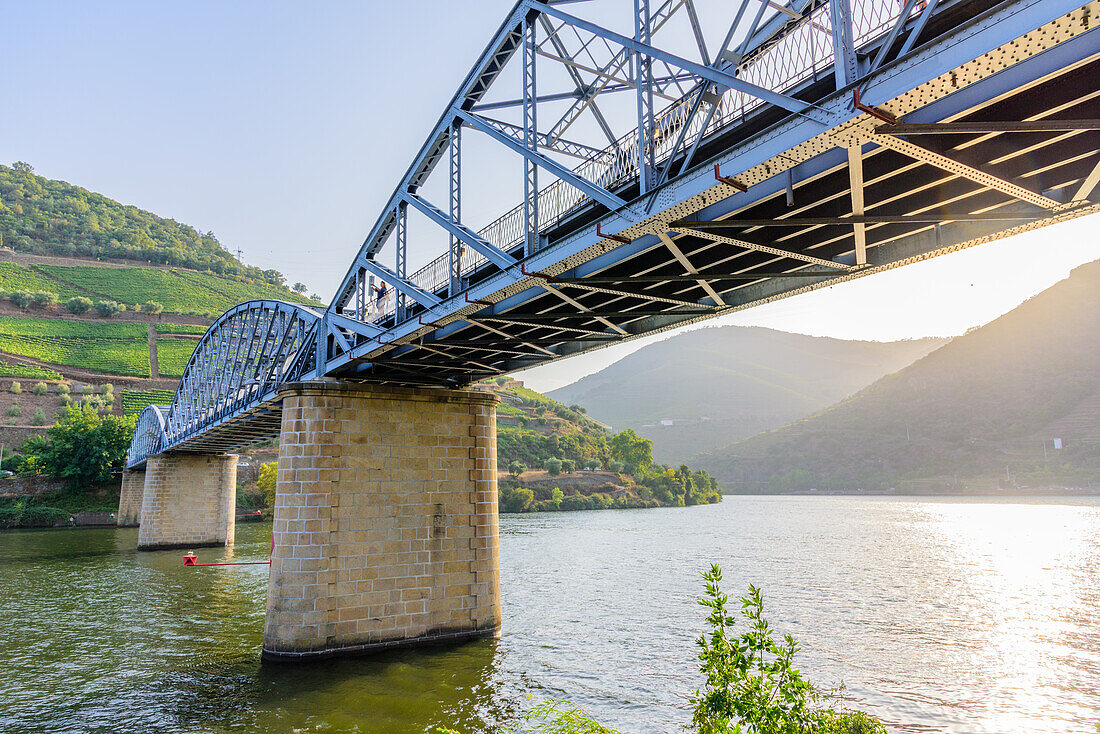 Truss bridge over the Douro River in Pinaho, Portugal