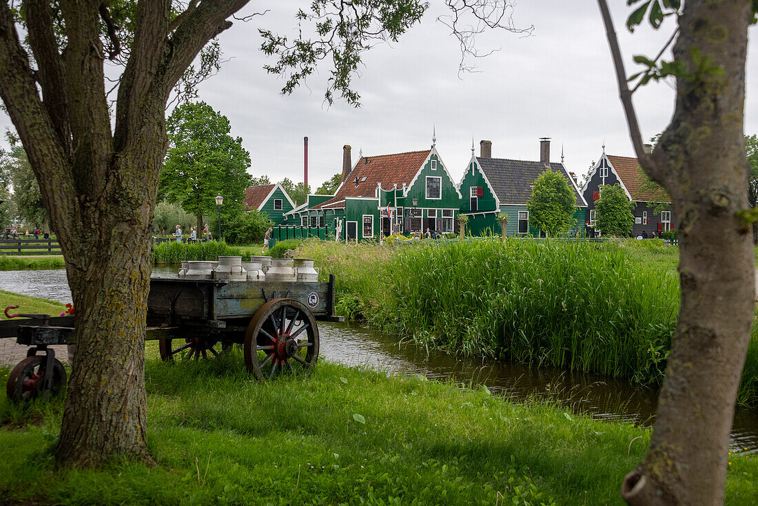 Historic residential houses, Zaanse Schans, Zaandam, North Holland, The Netherlands