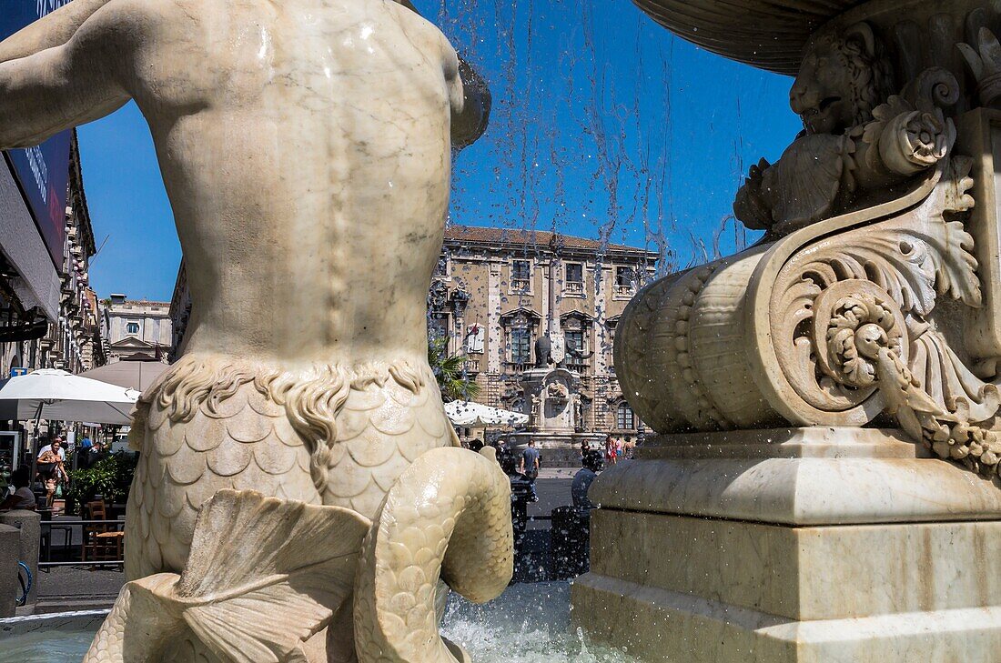 Fontana dell'Amenano, Catania, Sizilien, Italien.
