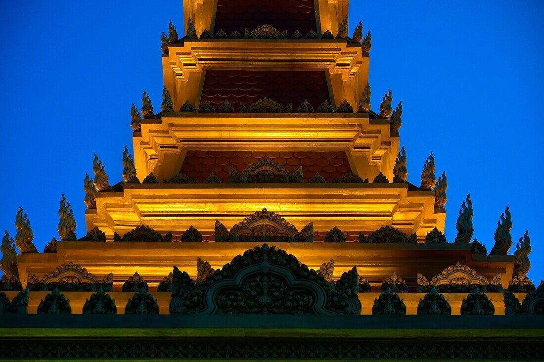 Buddhist stupa in Phnom Penh,Cambodia,South east Asia.