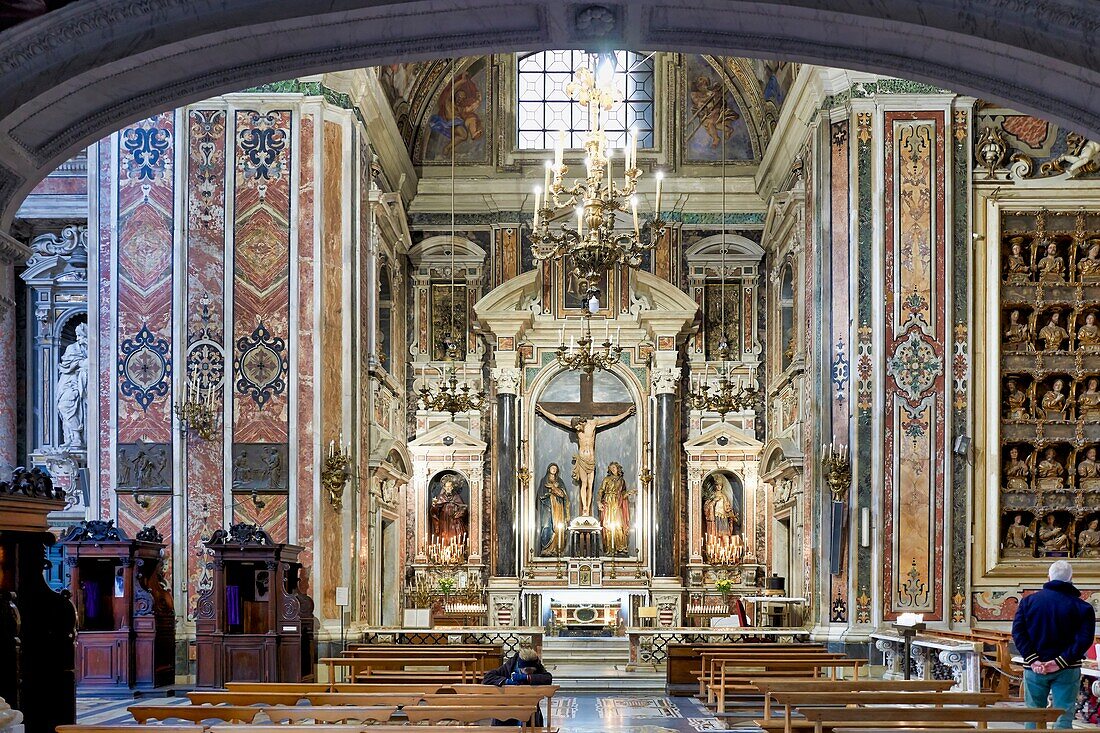 Gesu Nuovo (New Jesus) is the name of a baroque church in Naples,Campania,Italy. It is located just outside the western boundary of the historic center of the city.