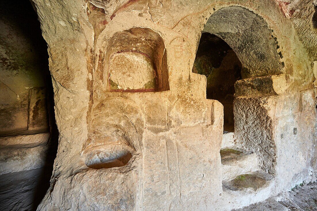 The interior font of the Comlekci Church,10th century,the Vadisi Monastery Valley,Manast?r Vadisi”,of the Ihlara Valley,Guzelyurt ,Aksaray Province,Turkey.